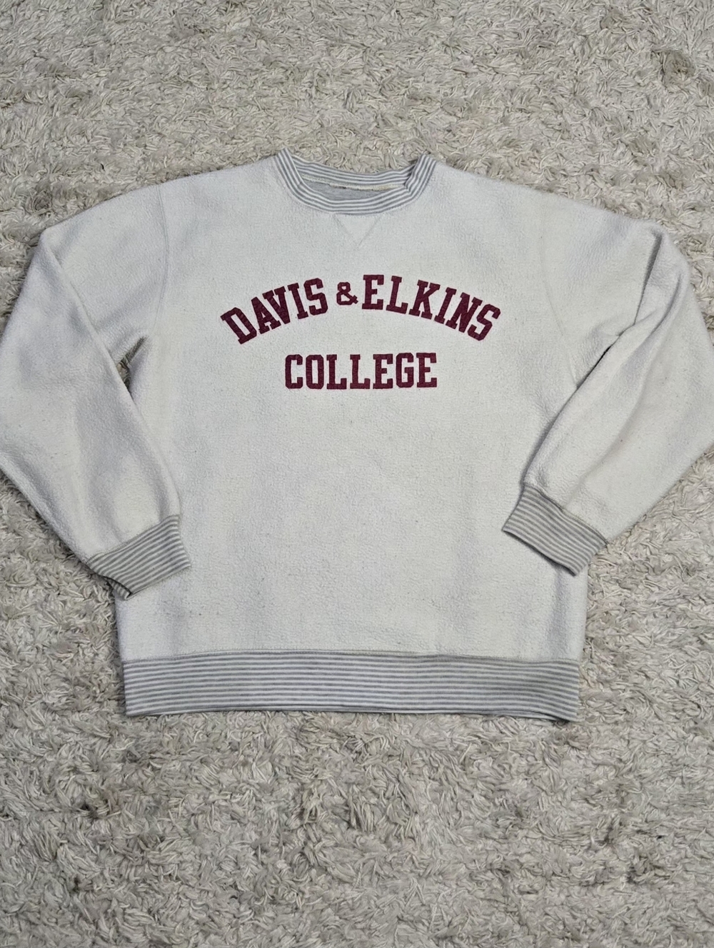 VTG 70s David & Elkins College Reversible Crewneck Sweater L